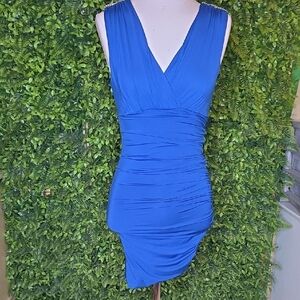 Parisian Works Vibrant Blue Asymmetrical Dress